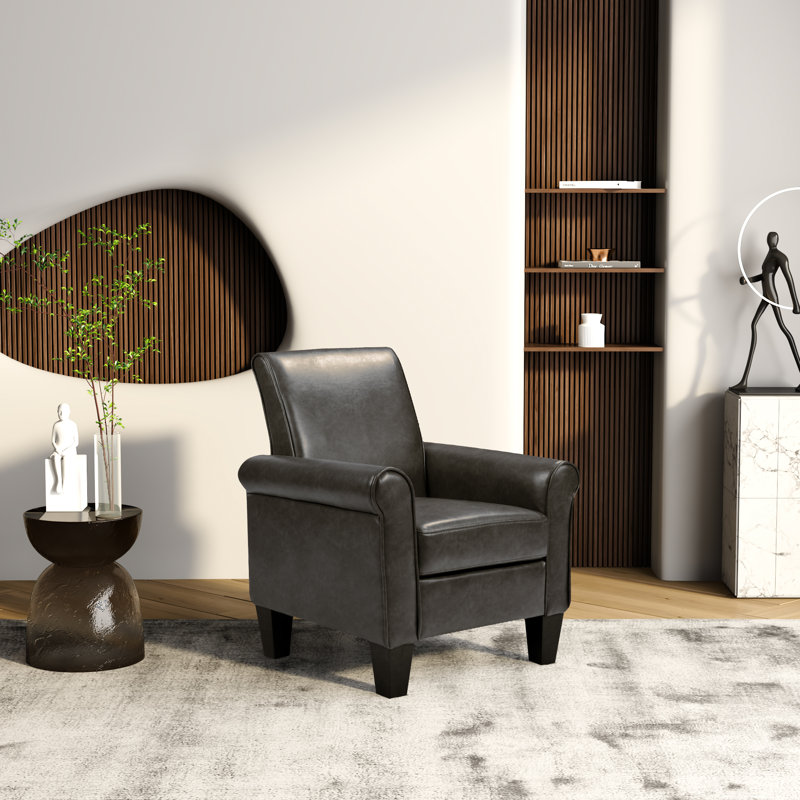 Canora Grey Accent Chairs Comfy Sofa Chair Armchair for Reading Living Room Bedroom Gray Polyester